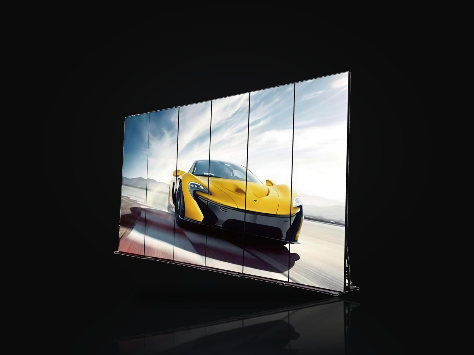 LED posters linked into one display