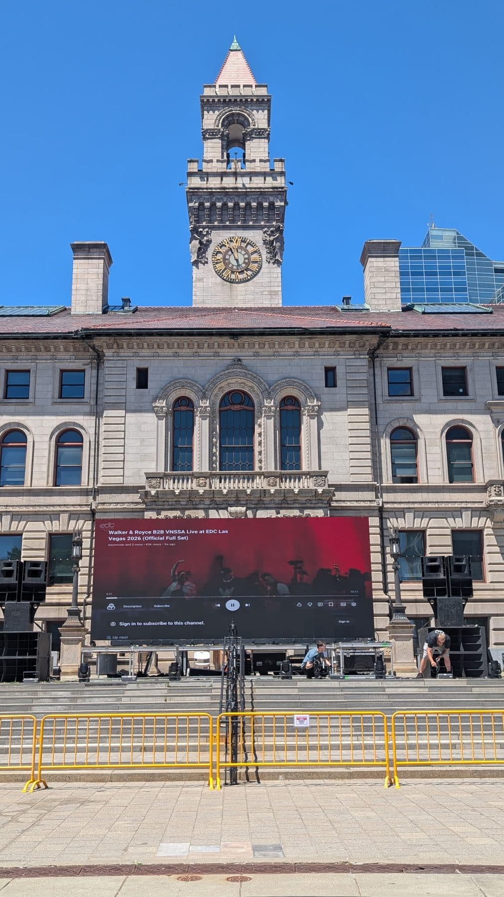 LED wall at a civic building